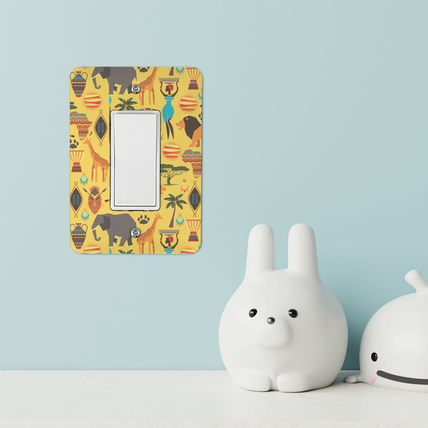 African Safari Rocker Light Switch Covers - Single - IN CONTEXT
