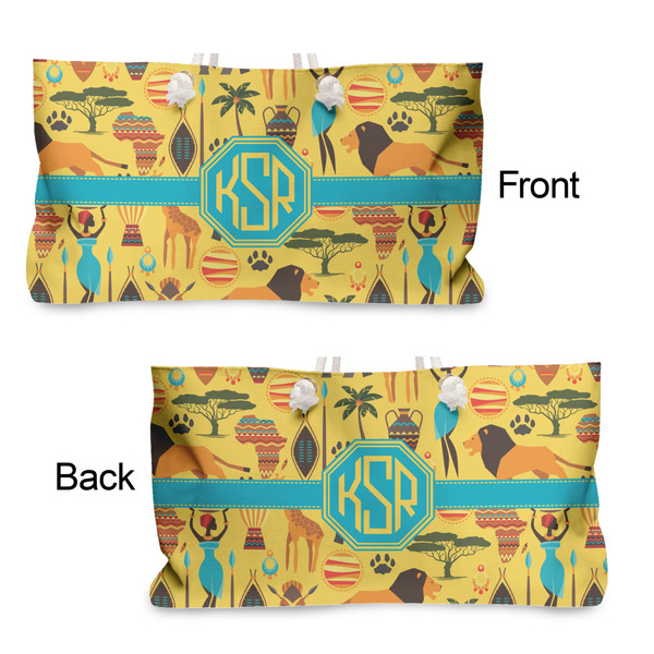 African Safari Large Rope Tote - From & Back View