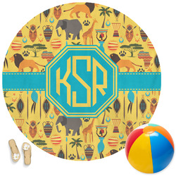 African Safari Round Beach Towel (Personalized)