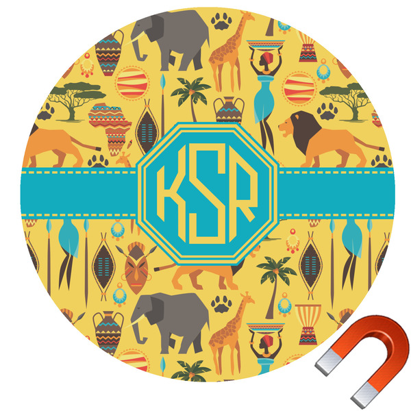 Custom African Safari Round Car Magnet - 10" (Personalized)