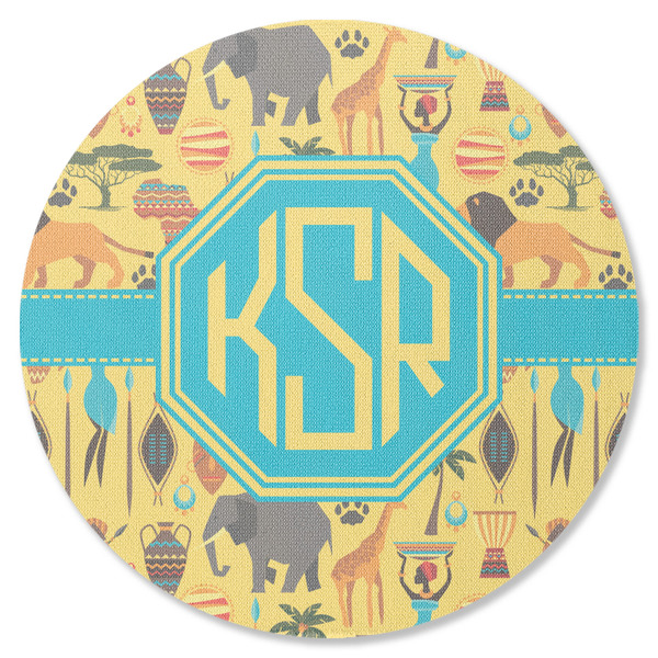 Custom African Safari Round Rubber Backed Coaster (Personalized)