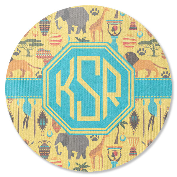 Custom African Safari Round Rubber Backed Coaster (Personalized)
