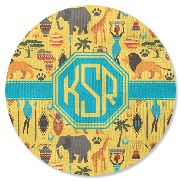 Custom African Safari Round Rubber Backed Coaster (Personalized)