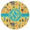 African Safari Round Rubber Backed Coaster (Personalized)