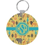 African Safari Round Plastic Keychain (Personalized)
