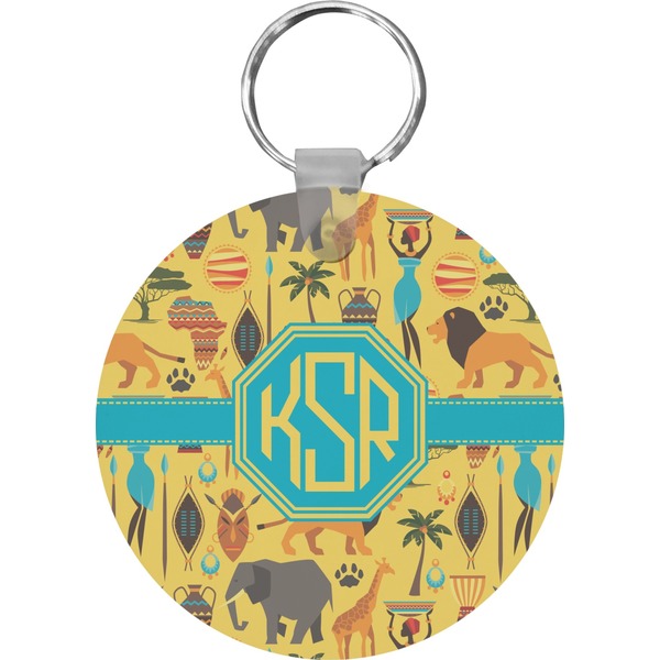 African Safari Round Keychain (Personalized)