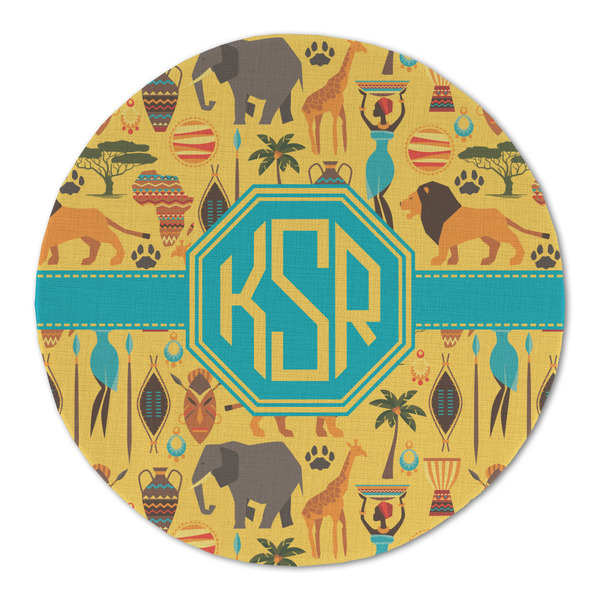 Custom African Safari Round Linen Placemat (Personalized)