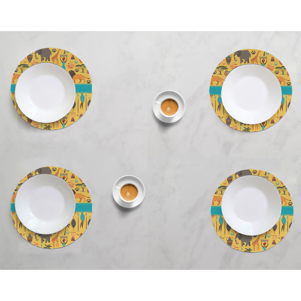 African Safari Round Linen Placemats - LIFESTYLE (set of 4)