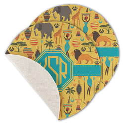 African Safari Round Linen Placemat - Single Sided - Set of 4 (Personalized)