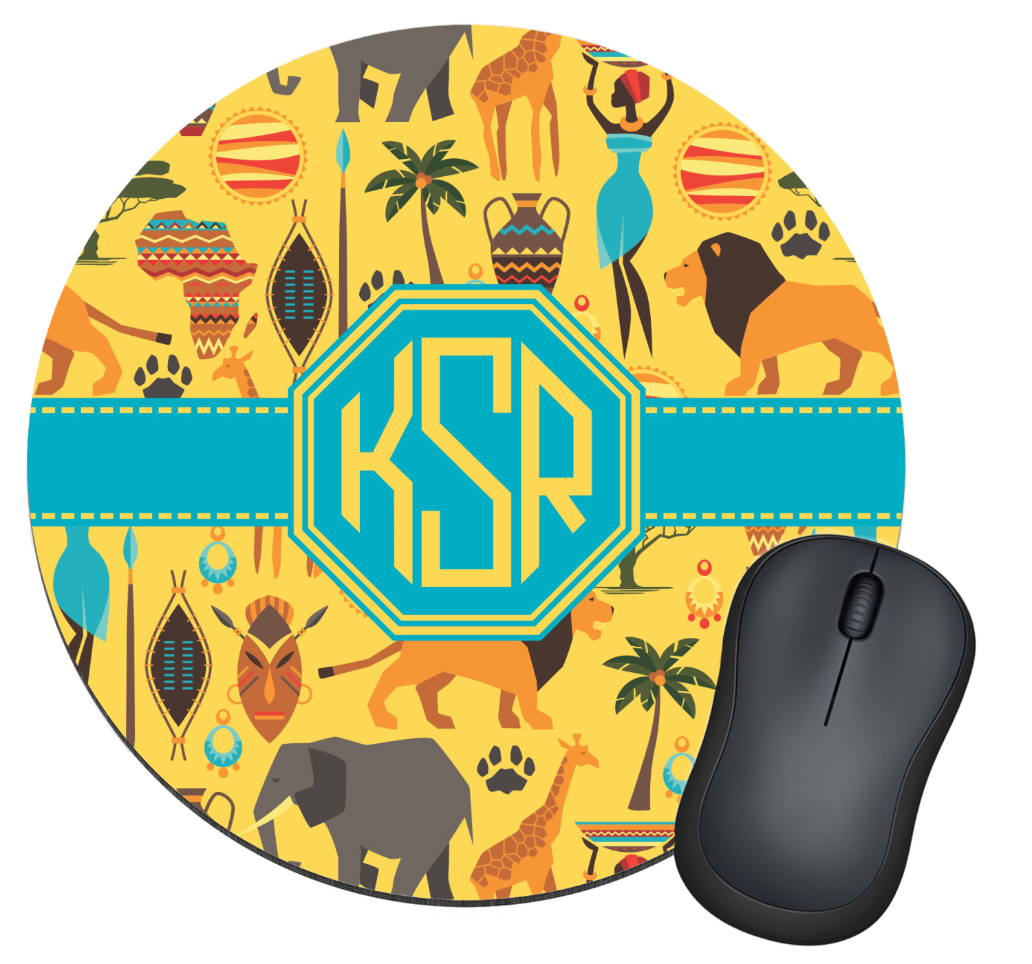 African Safari Round Mouse Pad (Personalized) YouCustomizeIt