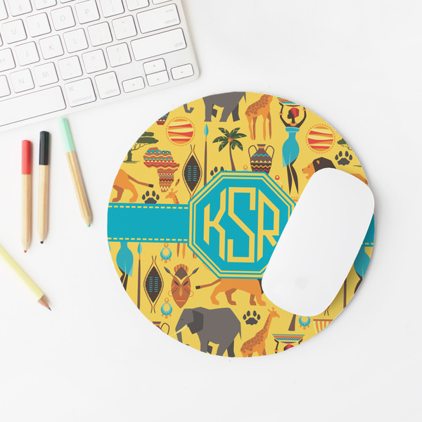 African Safari Round Mousepad - LIFESTYLE 2