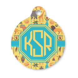 African Safari Round Pet ID Tag - Small (Personalized)