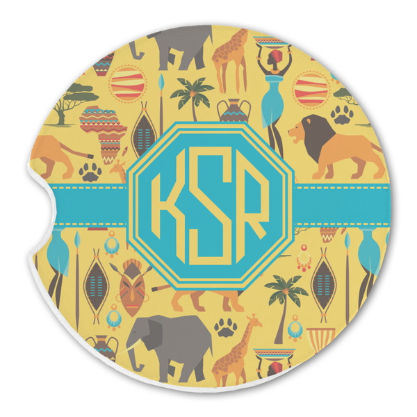 Custom African Safari Sandstone Car Coaster - Single (Personalized)