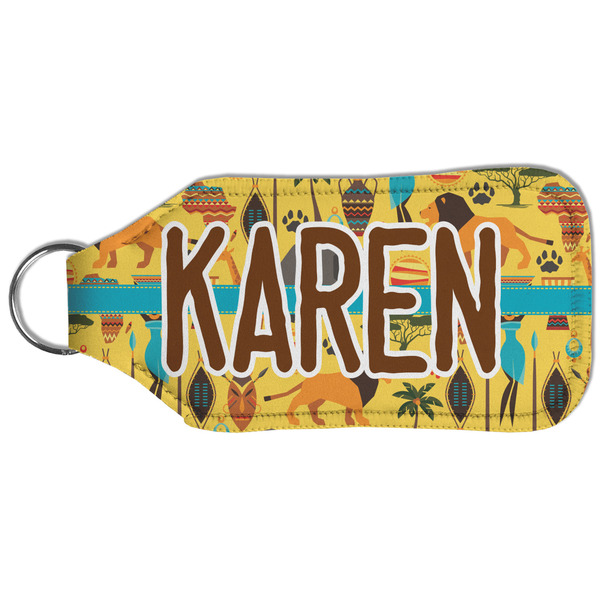 African Safari Sanitizer Holder Keychain - Large (Back)