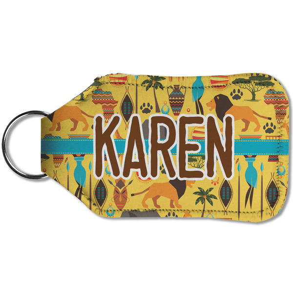 African Safari Sanitizer Holder Keychain - Small (Back)