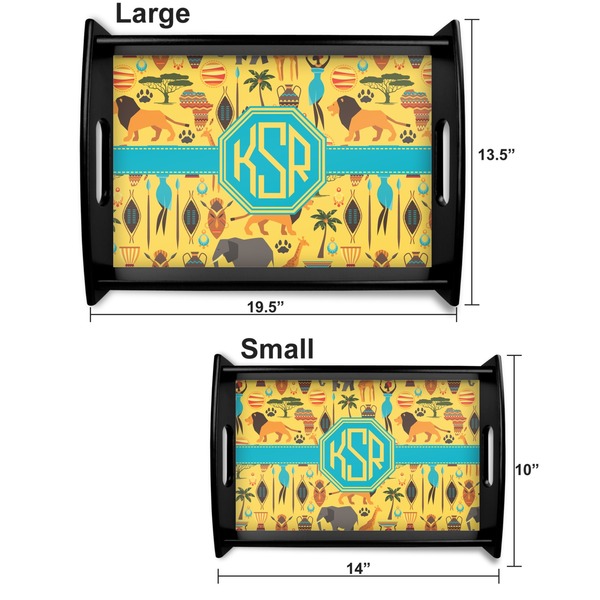 African Safari Serving Tray Black Sizes