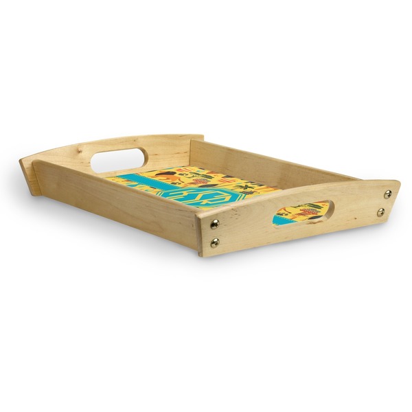 African Safari Serving Tray Wood Small - Corner