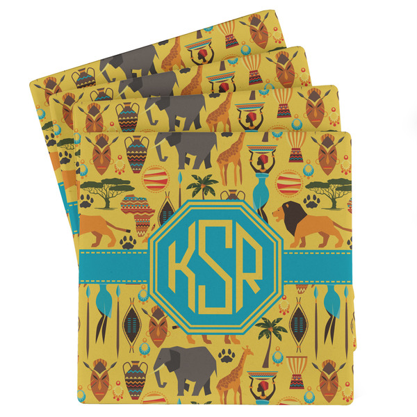 Custom African Safari Absorbent Stone Coasters - Set of 4 (Personalized)