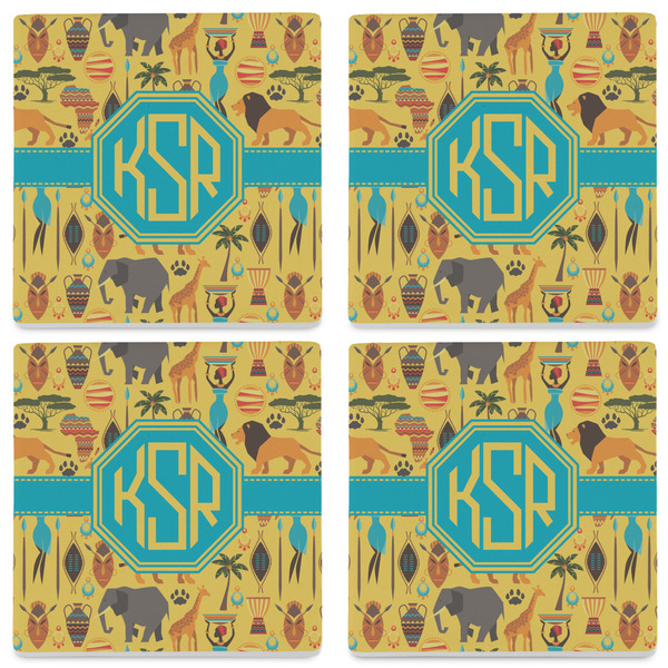 African Safari Set of 4 Sandstone Coasters - See All 4 View