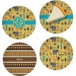 African Safari Set of 4 Glass Appetizer / Dessert Plate 8" (Personalized)