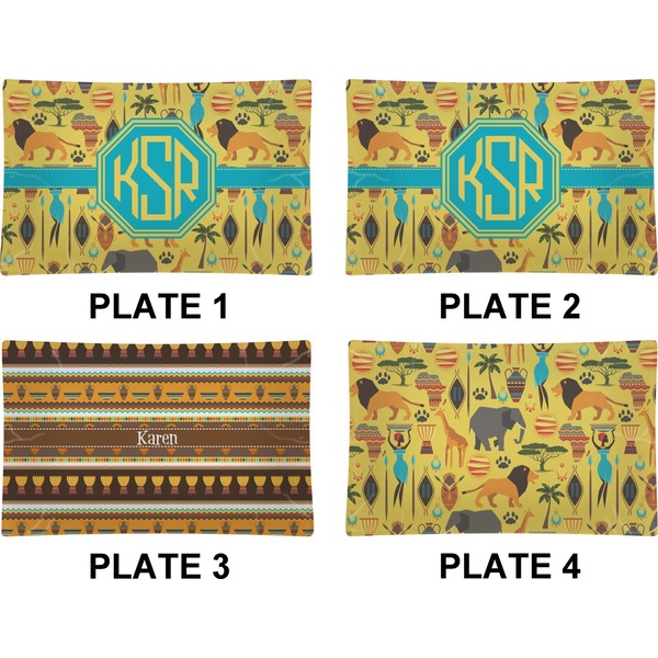 African Safari Set of Rectangular Dinner Plates (Approval)