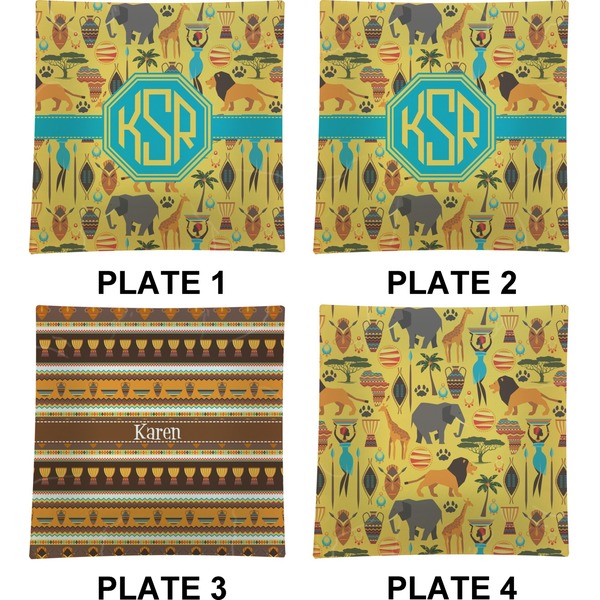 African Safari Set of Square Dinner Plates (Approval)