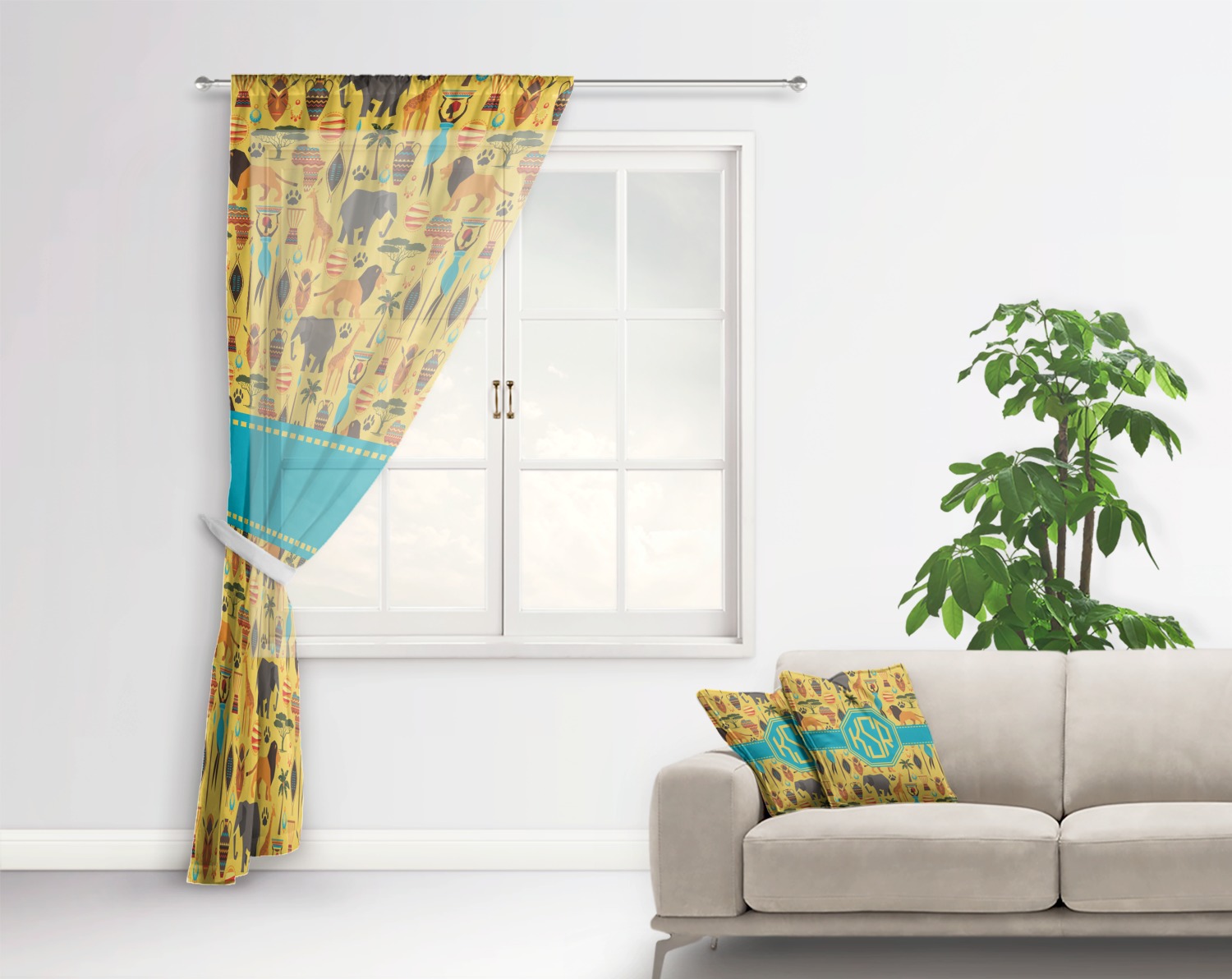 Custom African Safari Sheer Curtain YouCustomizeIt
