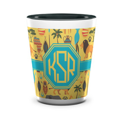 African Safari Ceramic Shot Glass - 1.5 oz - Two Tone - Single (Personalized)
