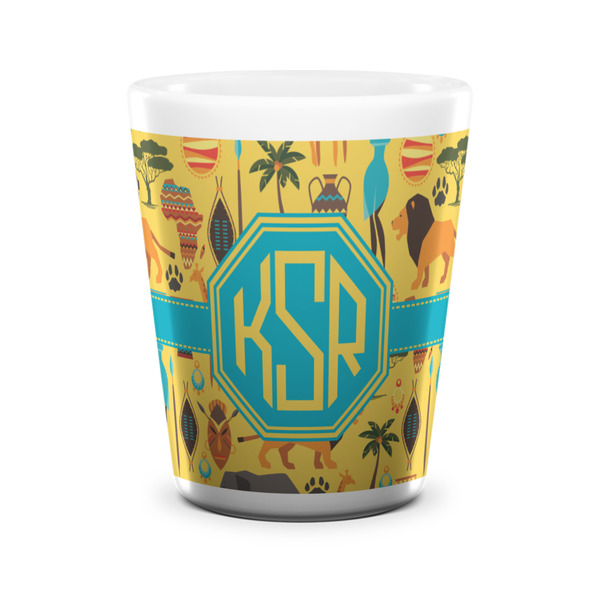 African Safari Shot Glass - White - FRONT