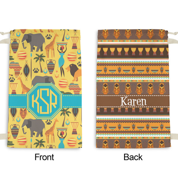 African Safari Small Laundry Bag - Front & Back View
