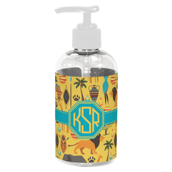 Custom African Safari Plastic Soap / Lotion Dispenser (8 oz - Small - White) (Personalized)