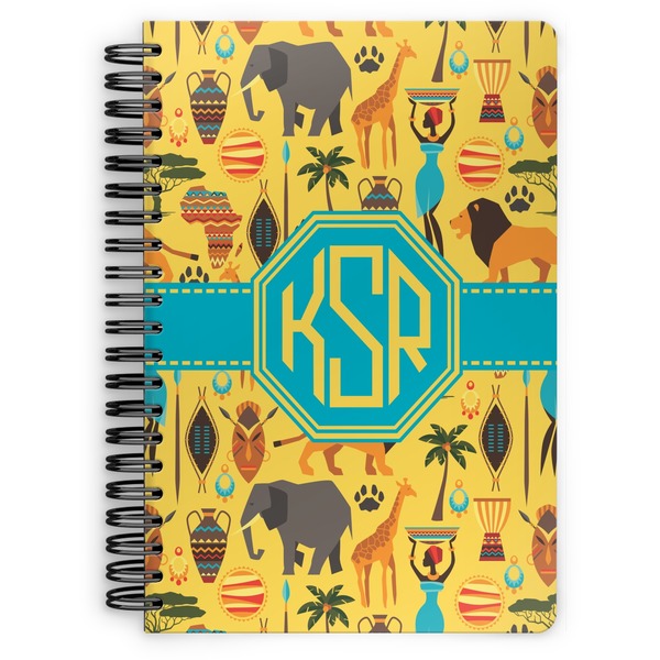 Custom African Safari Spiral Notebook - 7x10 w/ Monogram