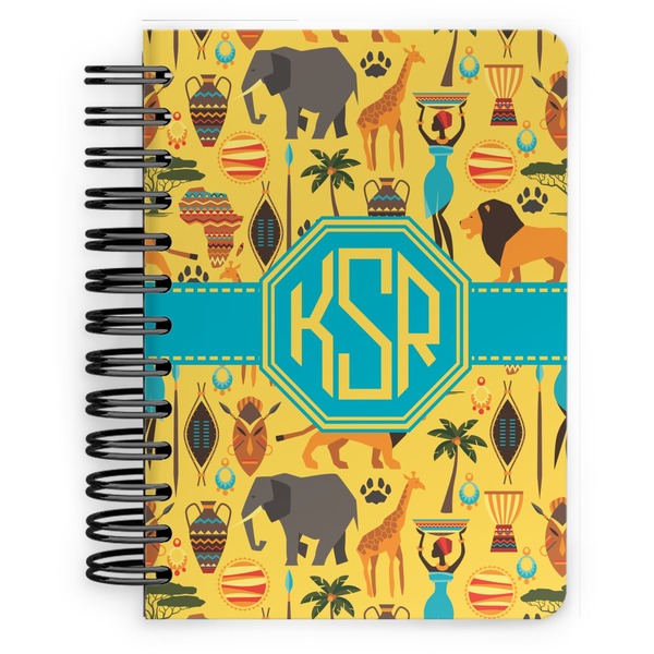 Custom African Safari Spiral Notebook - 5x7 w/ Monogram