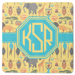 African Safari Square Rubber Backed Coaster (Personalized)