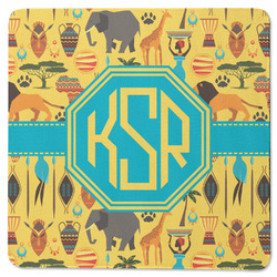 African Safari Square Rubber Backed Coaster (Personalized)