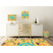 African Safari Square Wall Decal Wooden Desk