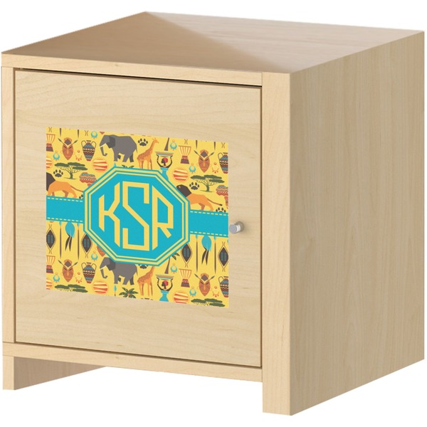 African Safari Square Wall Decal on Wooden Cabinet