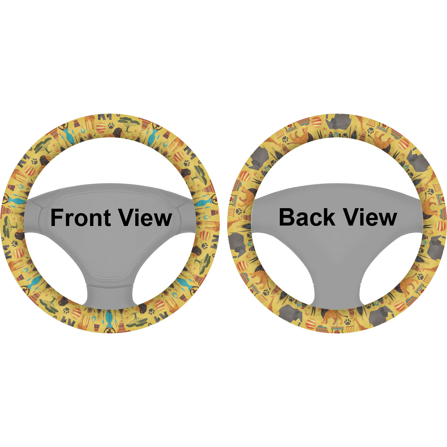 African Safari Steering Wheel Cover (Personalized) YouCustomizeIt