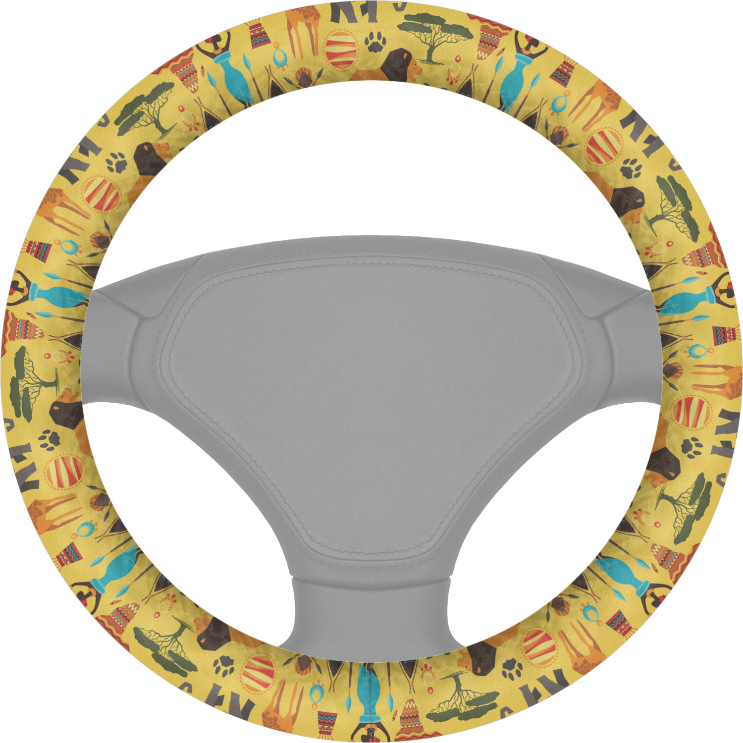 African Safari Steering Wheel Cover (Personalized) YouCustomizeIt