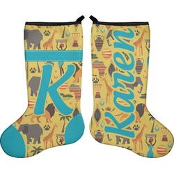 African Safari Holiday Stocking - Double-Sided - Neoprene (Personalized)