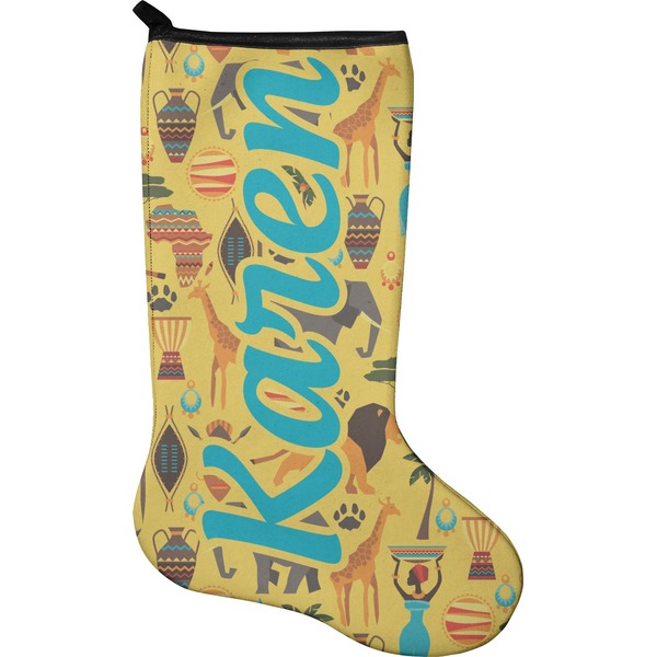 Custom African Safari Holiday Stocking - Neoprene (Personalized)