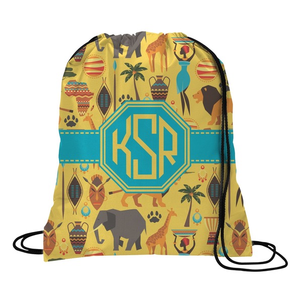 Custom African Safari Drawstring Backpack - Large (Personalized)