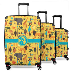 African Safari 3 Piece Luggage Set - 20" Carry On, 24" Medium Checked, 28" Large Checked (Personalized)