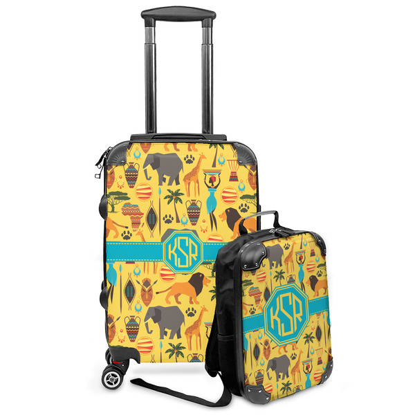Custom African Safari Kids 2-Piece Luggage Set - Suitcase & Backpack (Personalized)