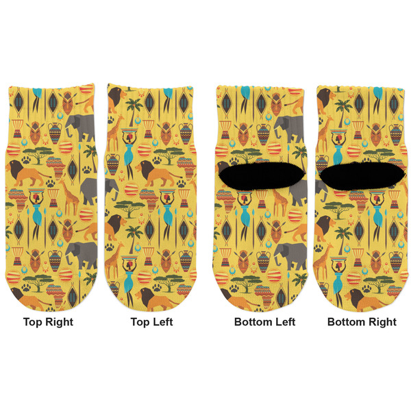 African Safari Toddler Ankle Socks - Double Pair - Front and Back - Apvl