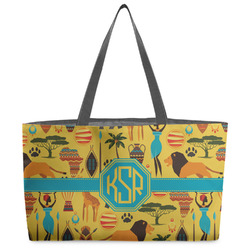 African Safari Beach Totes Bag - w/ Black Handles (Personalized)