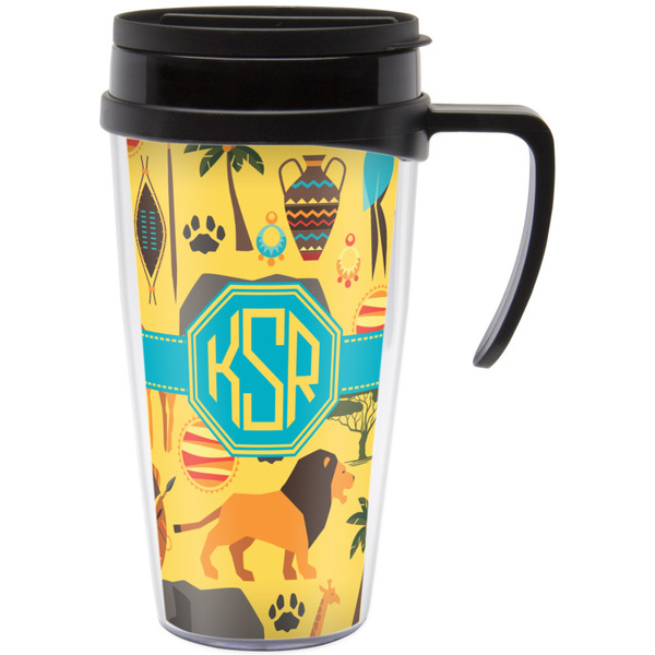 Custom African Safari Acrylic Travel Mug with Handle (Personalized)