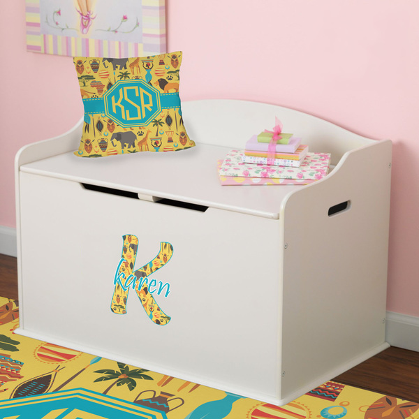 African Safari Wall Name & Initial Small on Toy Chest