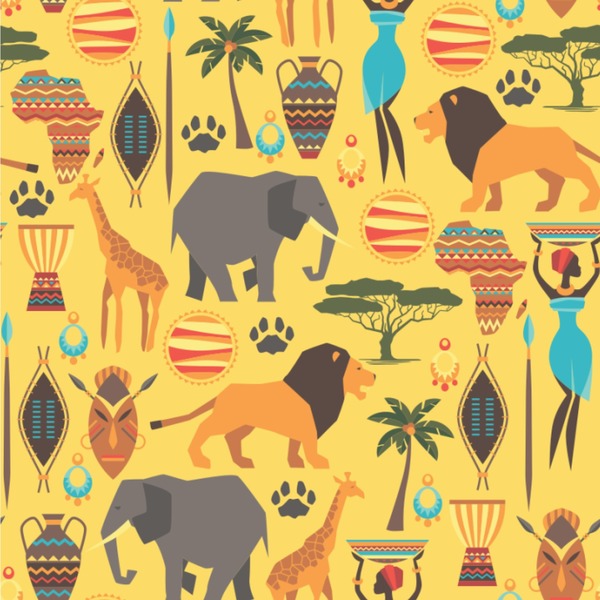 Custom African Safari Wallpaper & Surface Covering (Water Activated 24"x 24" Sample)