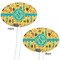 African Safari White Plastic 7" Stir Stick - Double Sided - Oval - Front & Back